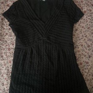 Black Lace V-Neck Top